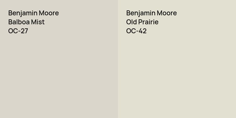 Benjamin Moore Balboa Mist vs. Benjamin Moore Old Prairie