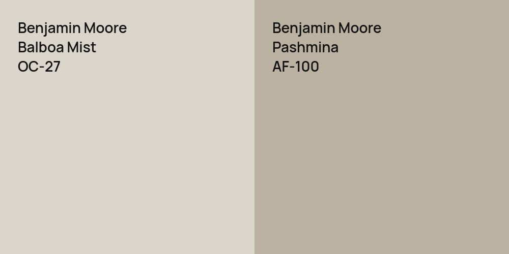 Benjamin Moore Balboa Mist vs. Benjamin Moore Pashmina