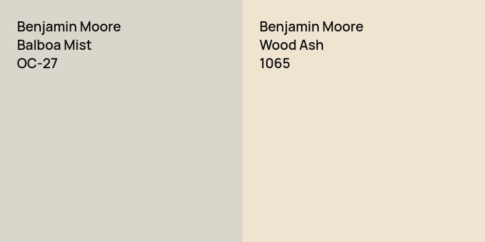 Benjamin Moore Balboa Mist vs. Benjamin Moore Wood Ash