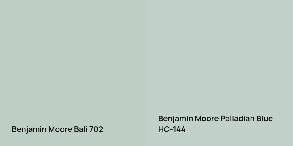 Benjamin Moore Bali vs. Benjamin Moore Palladian Blue