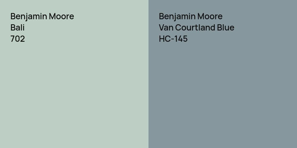 Benjamin Moore Bali vs. Benjamin Moore Van Courtland Blue