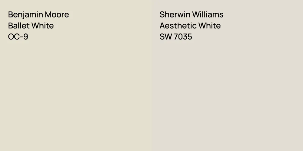 Benjamin Moore Ballet White vs. Sherwin Williams Aesthetic White