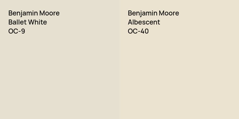 Benjamin Moore Ballet White vs. Benjamin Moore Albescent