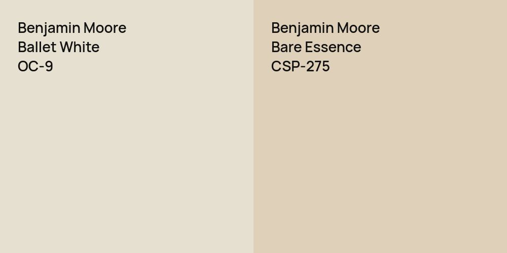 Benjamin Moore Ballet White vs. Benjamin Moore Bare Essence