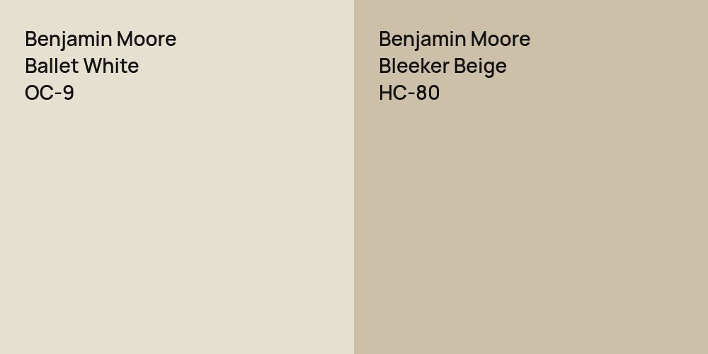 Benjamin Moore Ballet White vs. Benjamin Moore Bleeker Beige