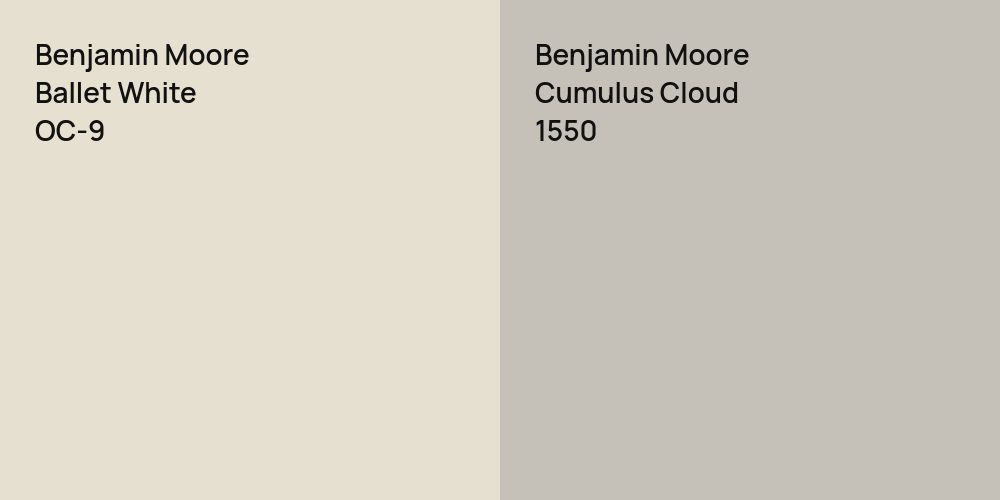 Benjamin Moore Ballet White vs. Benjamin Moore Cumulus Cloud