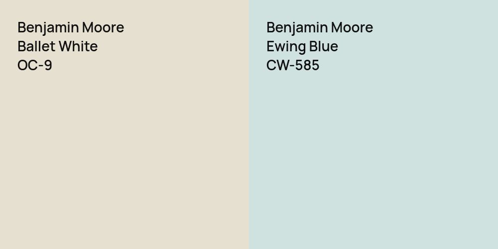 Benjamin Moore Ballet White vs. Benjamin Moore Ewing Blue