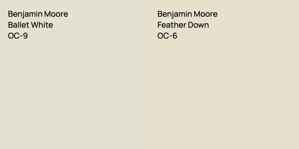 Benjamin Moore Ballet White vs. Benjamin Moore Feather Down