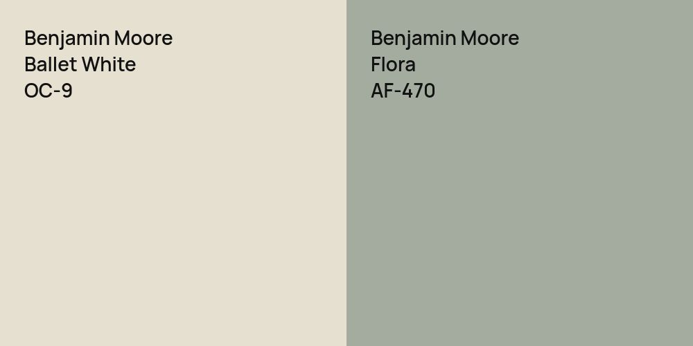 Benjamin Moore Ballet White vs. Benjamin Moore Flora