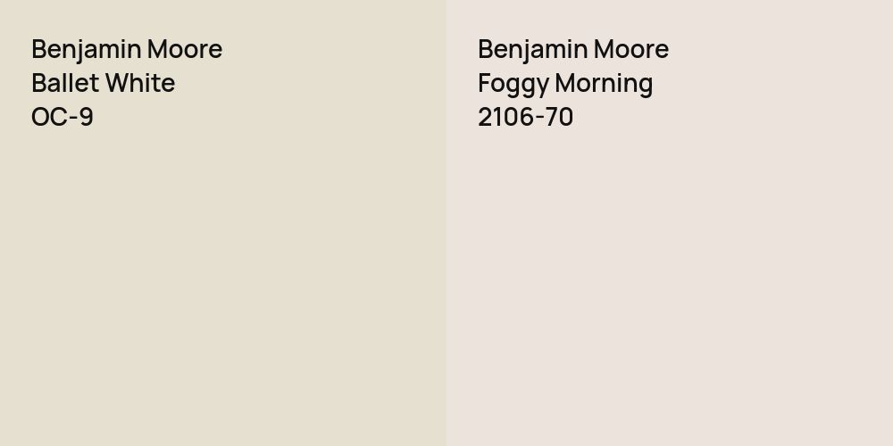 Benjamin Moore Ballet White vs. Benjamin Moore Foggy Morning