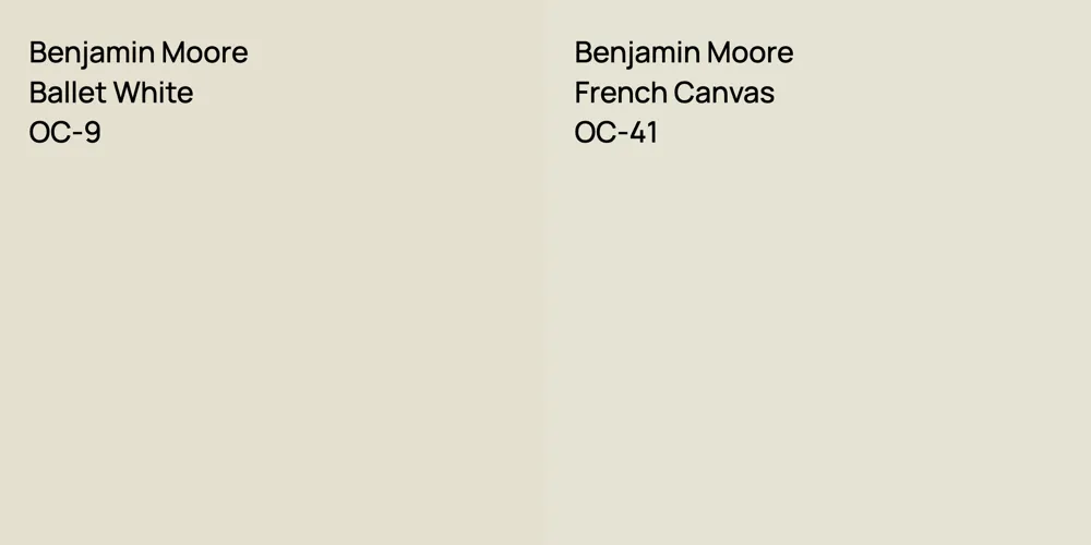 Benjamin Moore Ballet White vs. Benjamin Moore French Canvas