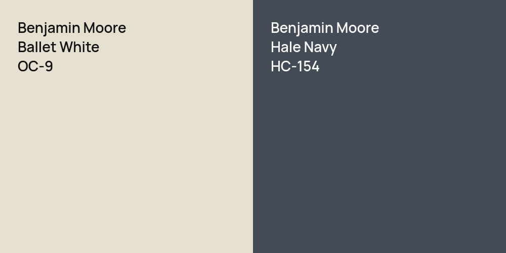 Benjamin Moore Ballet White vs. Benjamin Moore Hale Navy