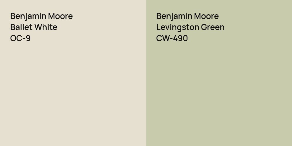 Benjamin Moore Ballet White vs. Benjamin Moore Levingston Green