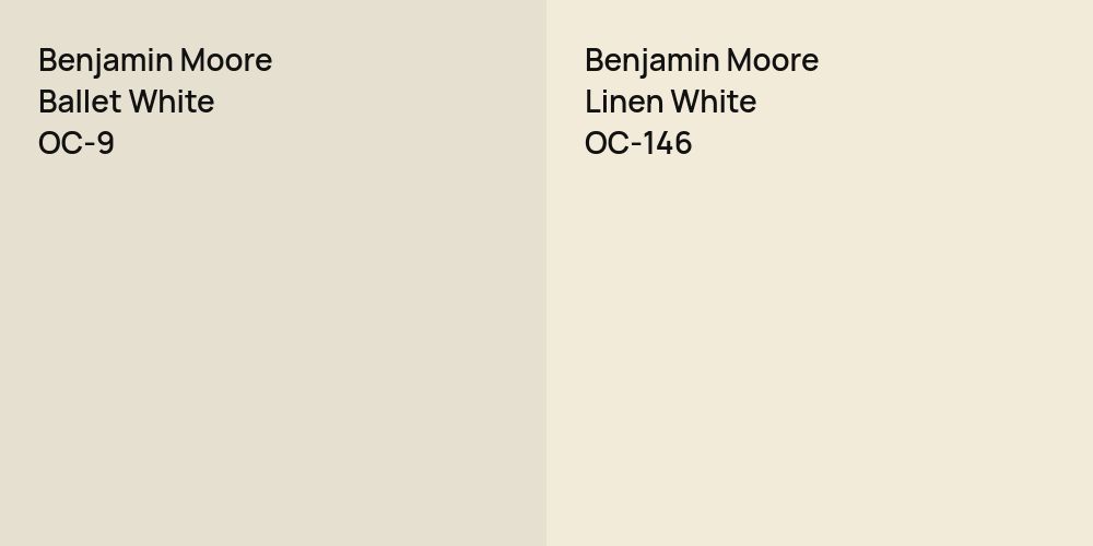 Benjamin Moore Ballet White vs. Benjamin Moore Linen White