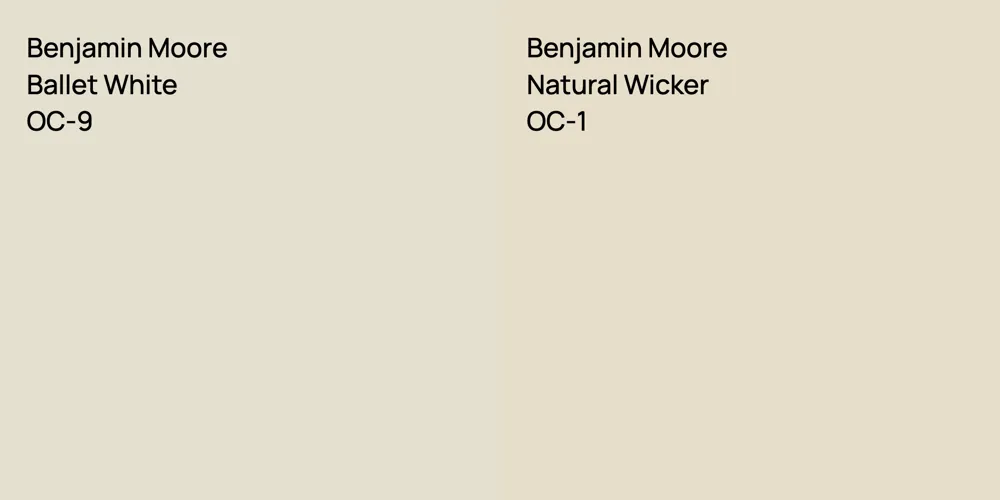 Benjamin Moore Ballet White vs. Benjamin Moore Natural Wicker