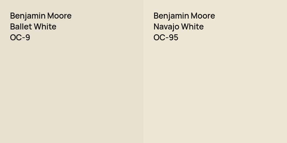 Benjamin Moore Ballet White vs. Benjamin Moore Navajo White