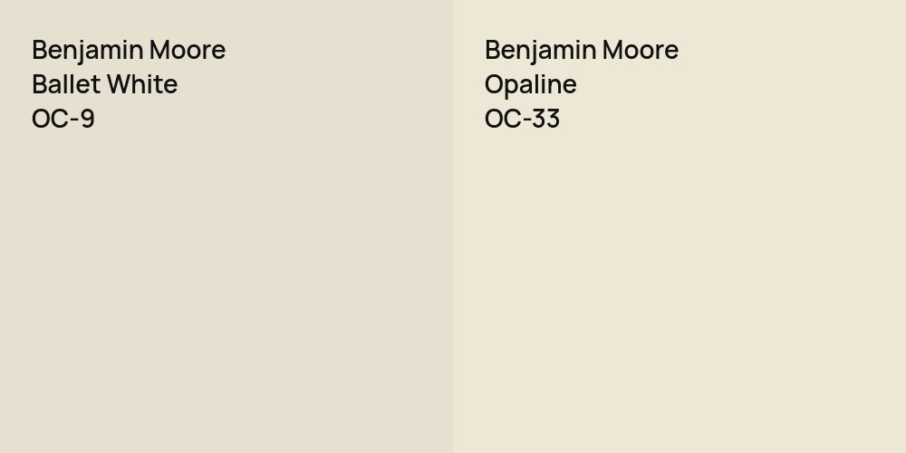 Benjamin Moore Ballet White vs. Benjamin Moore Opaline