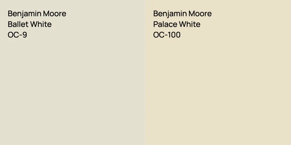 Benjamin Moore Ballet White vs. Benjamin Moore Palace White