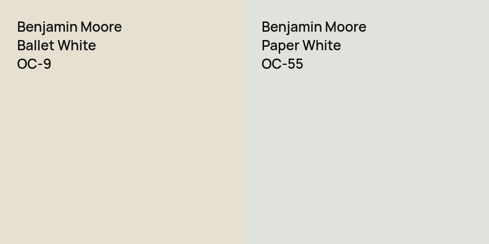 Benjamin Moore Ballet White vs. Benjamin Moore Paper White