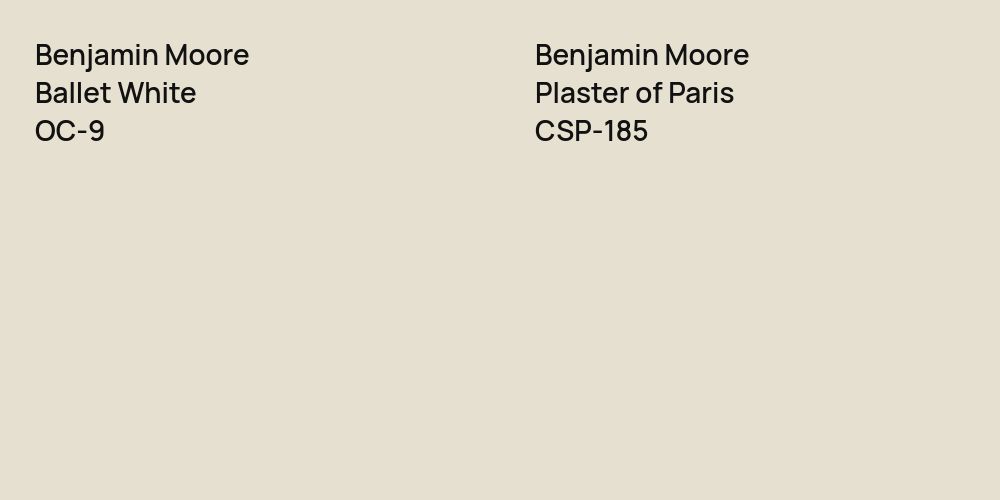 Benjamin Moore Ballet White vs. Benjamin Moore Plaster of Paris