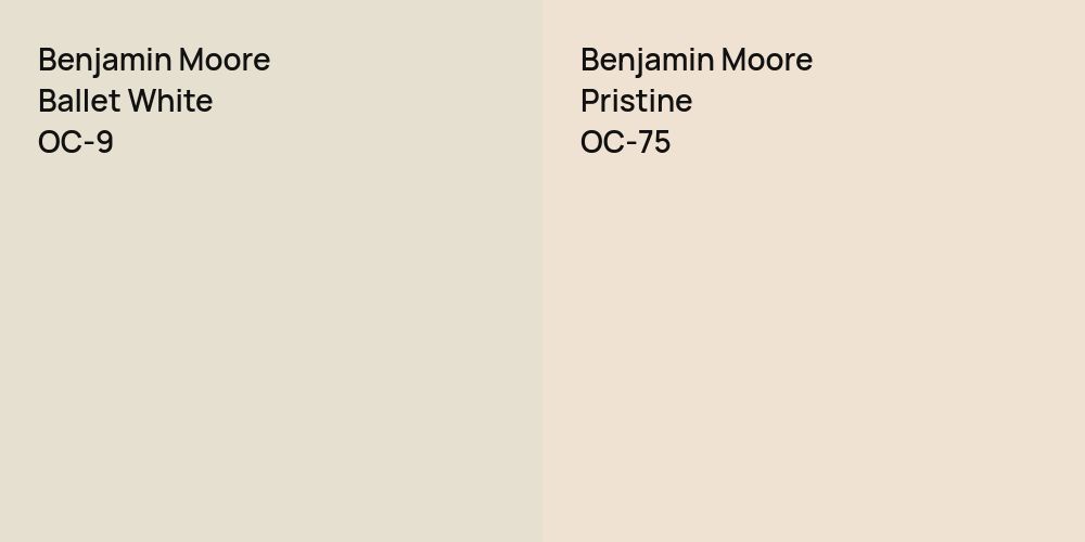 Benjamin Moore Ballet White vs. Benjamin Moore Pristine