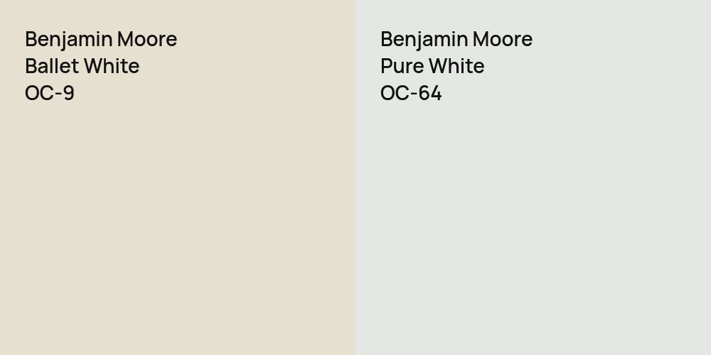 Benjamin Moore Ballet White vs. Benjamin Moore Pure White