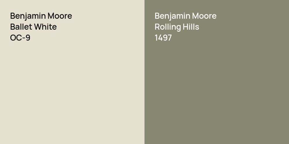 Benjamin Moore Ballet White vs. Benjamin Moore Rolling Hills