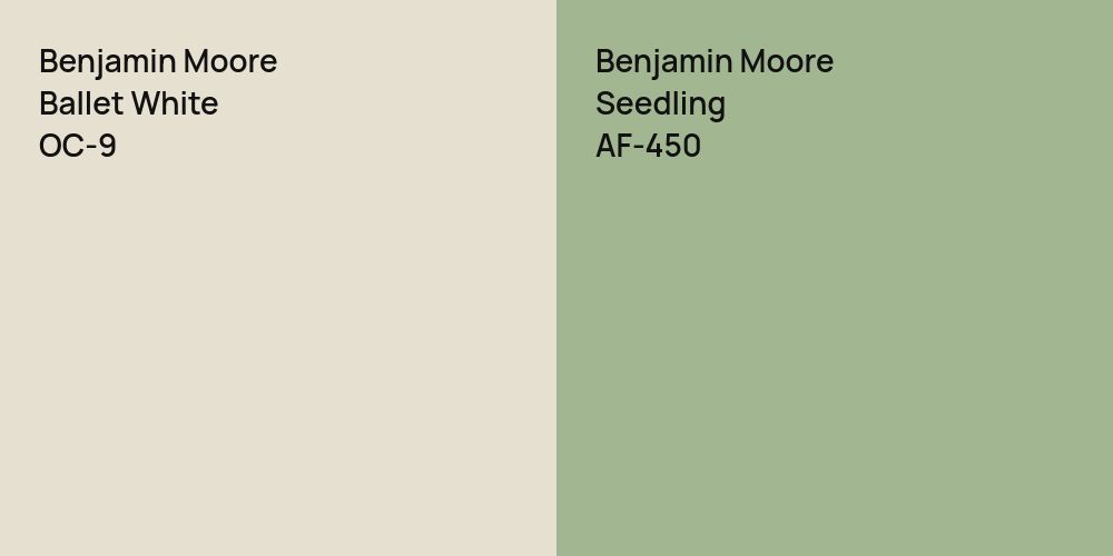 Benjamin Moore Ballet White vs. Benjamin Moore Seedling