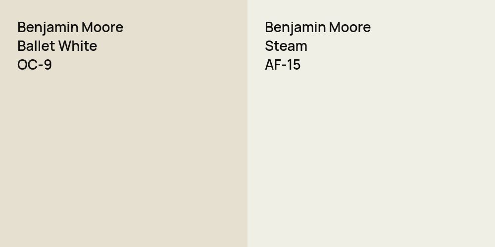 Benjamin Moore Ballet White vs. Benjamin Moore Steam