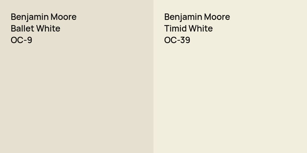 Benjamin Moore Ballet White vs. Benjamin Moore Timid White