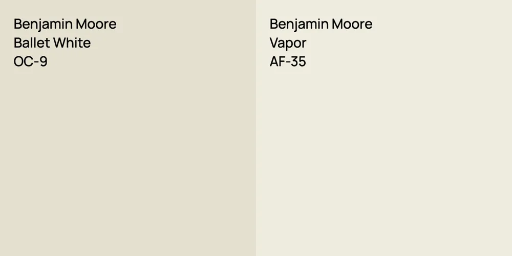 Benjamin Moore Ballet White vs. Benjamin Moore Vapor