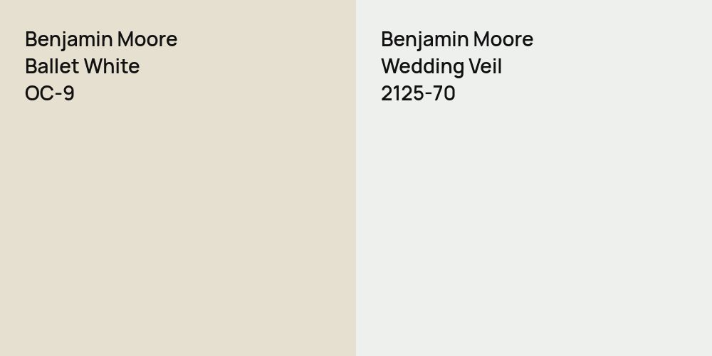 Benjamin Moore Ballet White vs. Benjamin Moore Wedding Veil