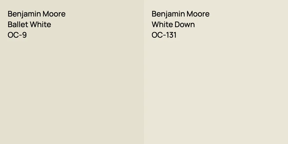 Benjamin Moore Ballet White vs. Benjamin Moore White Down