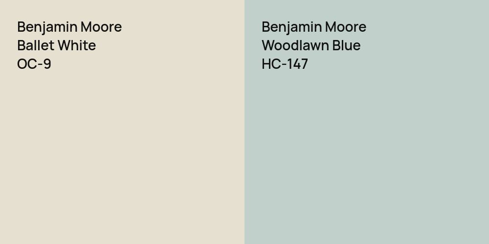 Benjamin Moore Ballet White vs. Benjamin Moore Woodlawn Blue