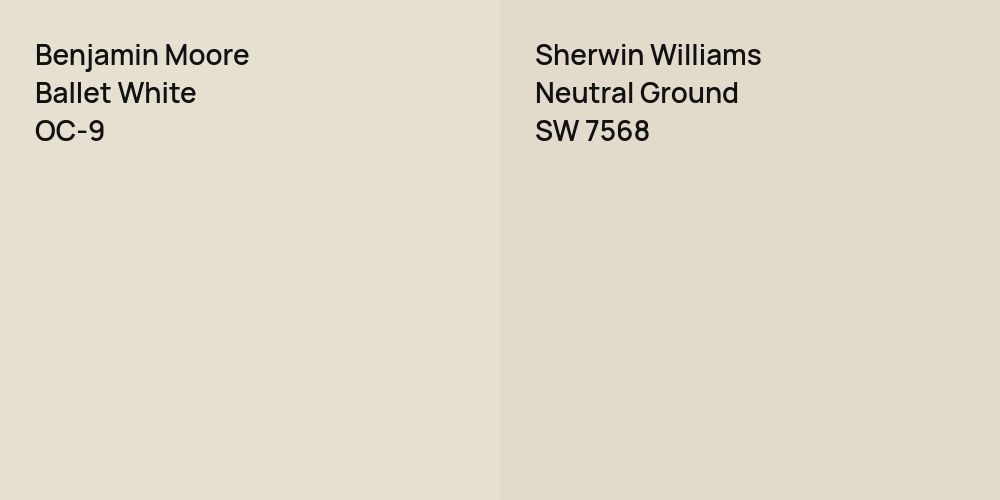 Benjamin Moore Ballet White vs. Sherwin Williams Neutral Ground