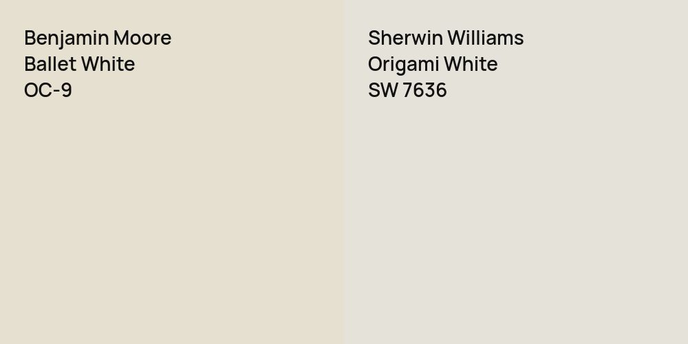 Benjamin Moore Ballet White vs. Sherwin Williams Origami White