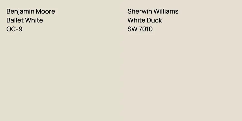 Benjamin Moore Ballet White vs. Sherwin Williams White Duck