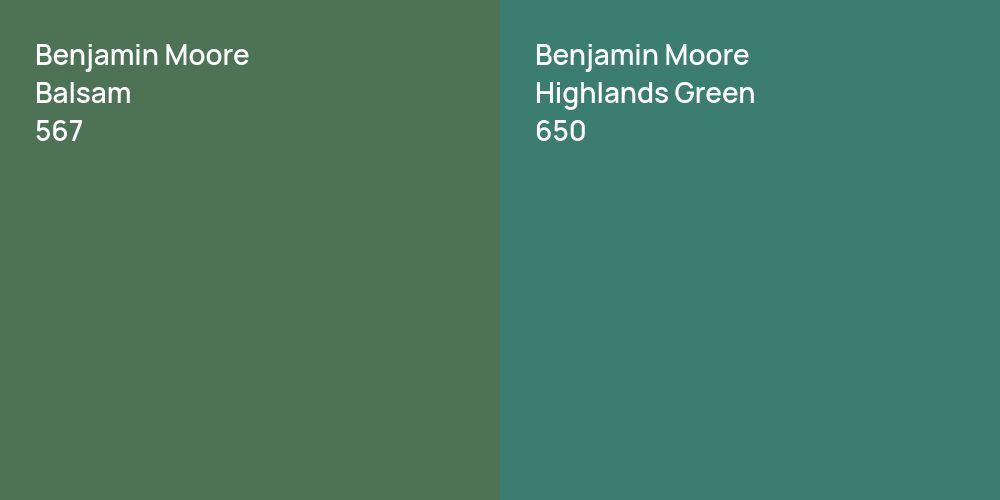 Benjamin Moore Balsam vs. Benjamin Moore Highlands Green