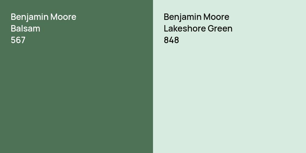 Benjamin Moore Balsam vs. Benjamin Moore Lakeshore Green