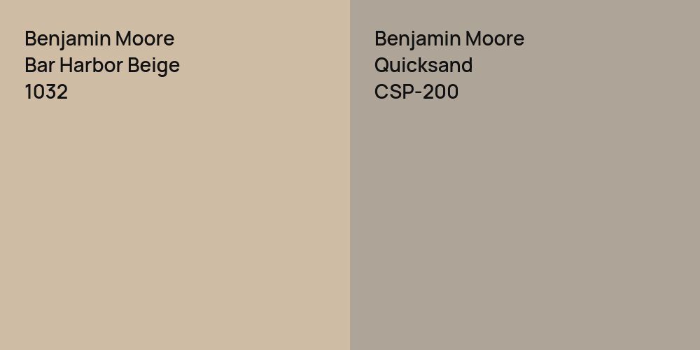 Benjamin Moore Bar Harbor Beige vs. Benjamin Moore Quicksand