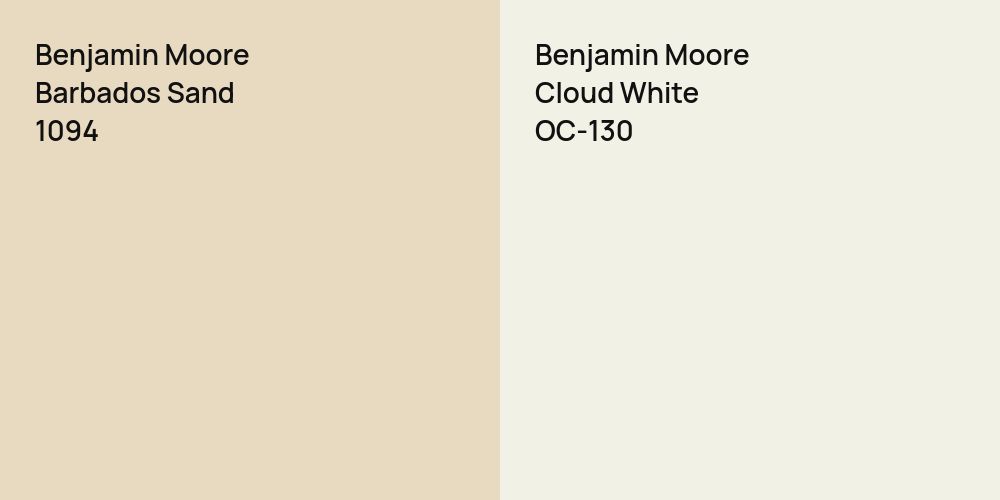 Benjamin Moore Barbados Sand vs. Benjamin Moore Cloud White