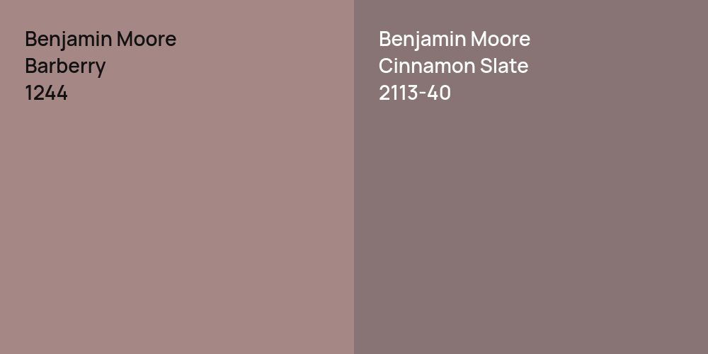 Benjamin Moore Barberry vs. Benjamin Moore Cinnamon Slate