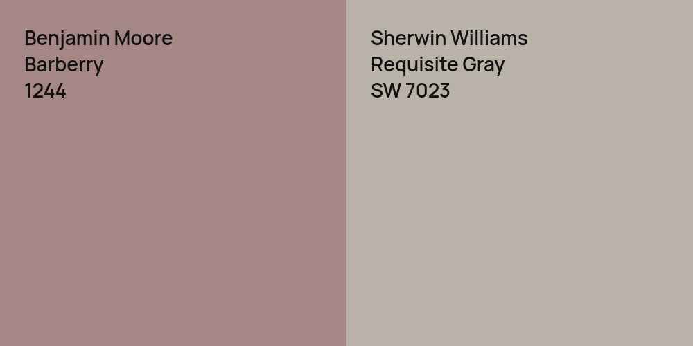 Benjamin Moore Barberry vs. Sherwin Williams Requisite Gray