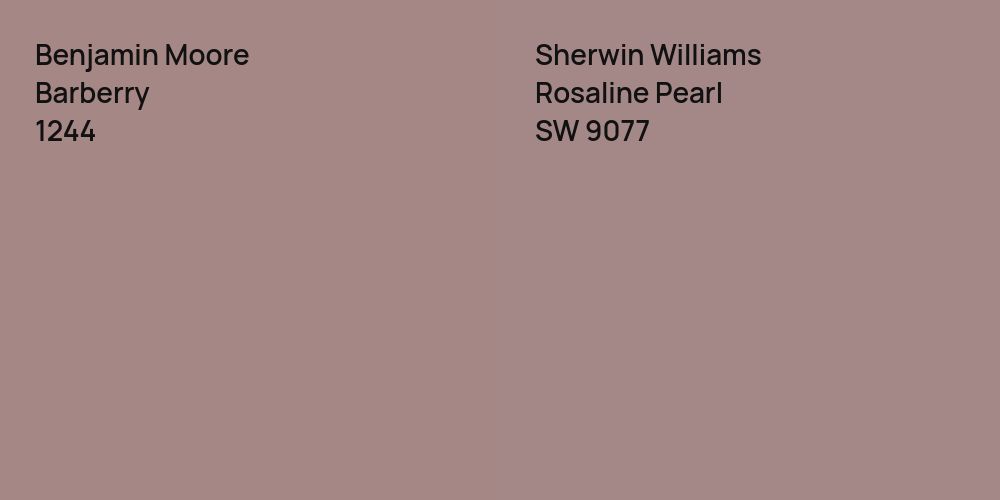 Benjamin Moore Barberry vs. Sherwin Williams Rosaline Pearl