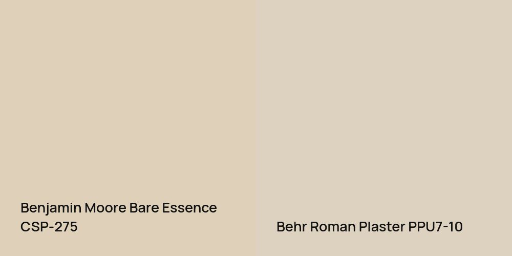 Benjamin Moore Bare Essence vs. Behr Roman Plaster