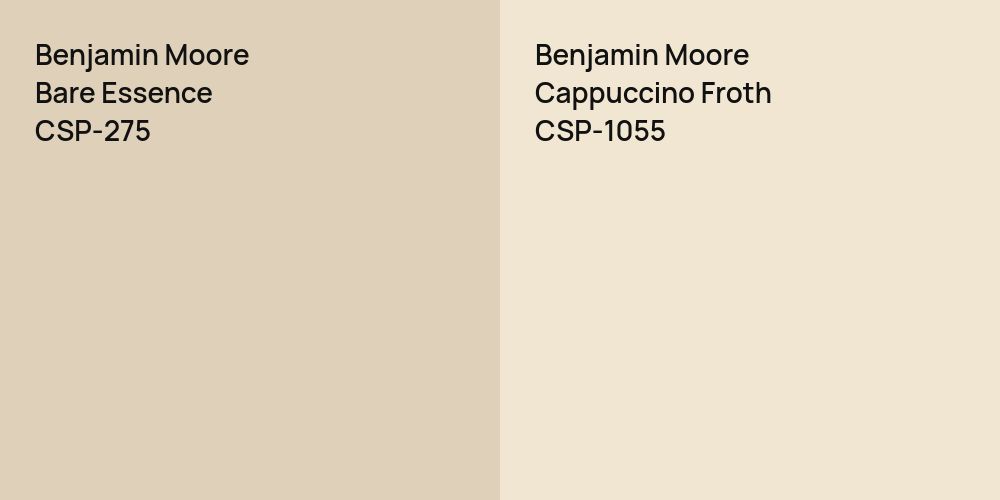 Benjamin Moore Bare Essence vs. Benjamin Moore Cappuccino Froth