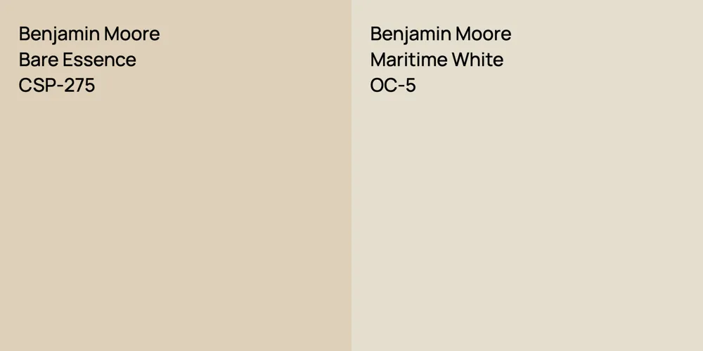 Benjamin Moore Bare Essence vs. Benjamin Moore Maritime White