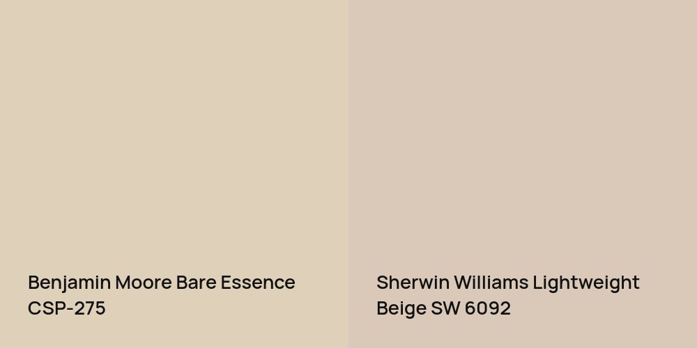 Benjamin Moore Bare Essence vs. Sherwin Williams Lightweight Beige