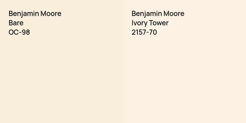 Benjamin Moore Bare vs. Benjamin Moore Ivory Tower