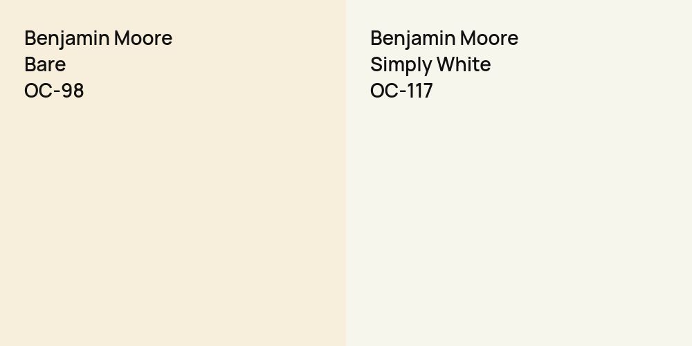 Benjamin Moore Bare vs. Benjamin Moore Simply White